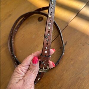 Sundance Belt Genuine Leather XS, Never Used, Made in Italy. Double Wrap.